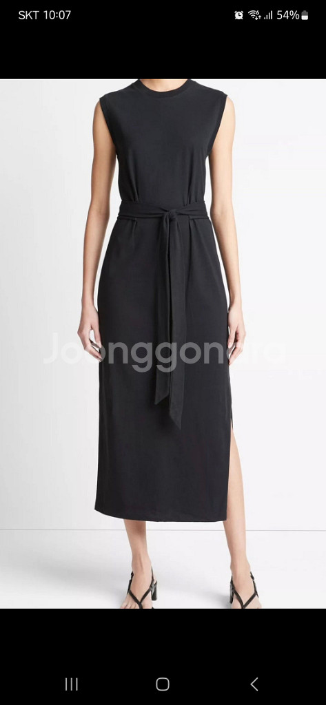 빈스 cotton sleeveless wrap dres--2