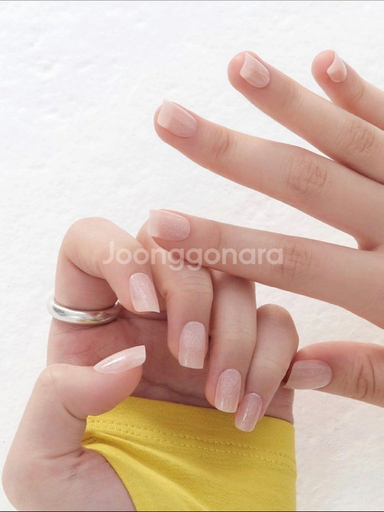 미개봉) 뮤즈마크 네일팁 피치 글리터 레귤러 스퀘어--3