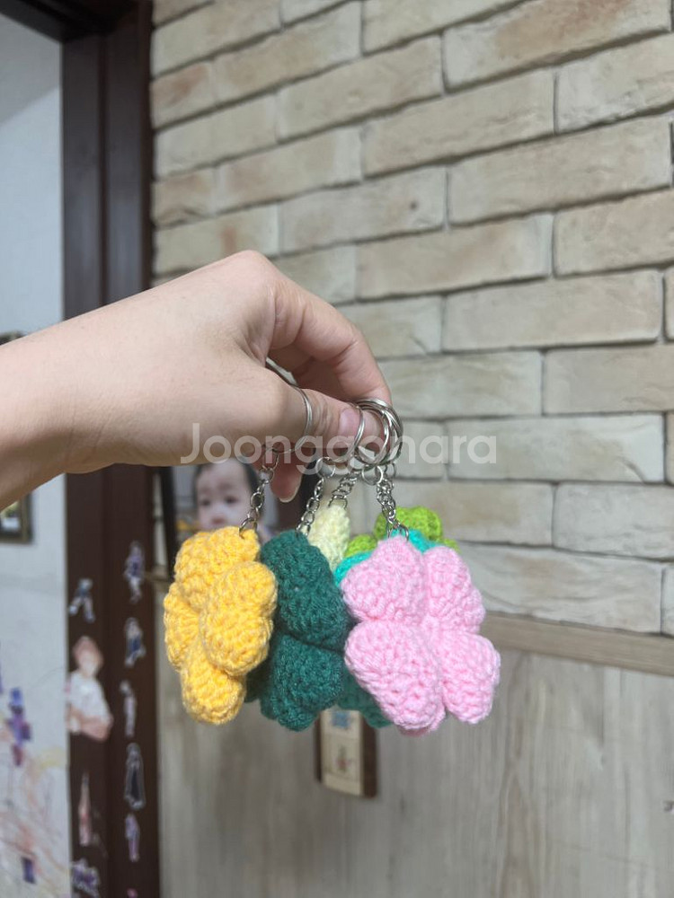 손뜨개 네잎클로버 키링 (열쇠고리.가방고리.지갑고리)--2
