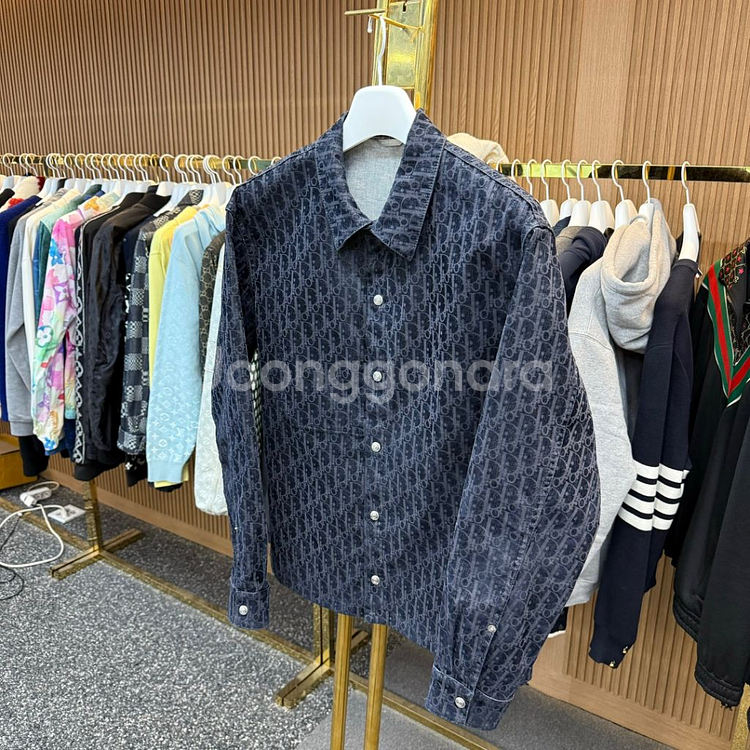 [48사이즈]디올 오블리크 카스리 코튼 블렌드 오버셔츠--1