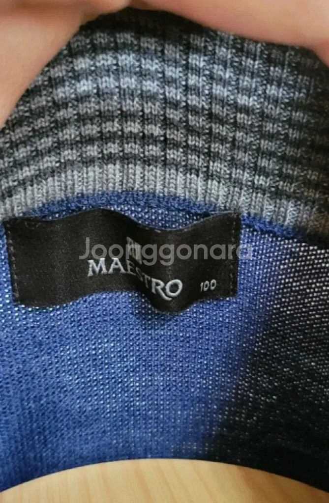 (남성100사이즈)maestro 반목 니트티(모100%--5