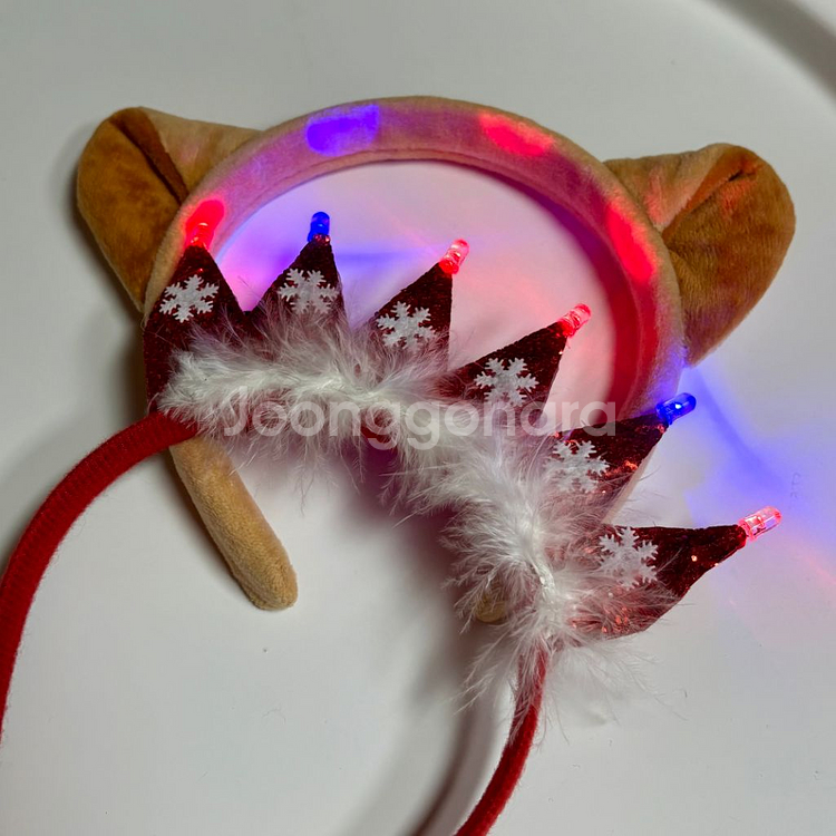 LED 이벤트 크리스마스 헤어밴드 삔 세트--2
