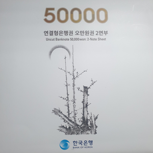 옛날돈 미사용 오만원 1차 지폐 2연귄