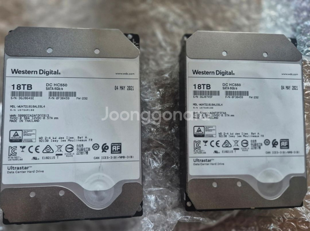 WD 18Tb 2개 50만원 팝니다.--2
