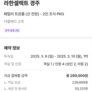 라한셀렉트 경주 패밀리트윈+ 조식 2인