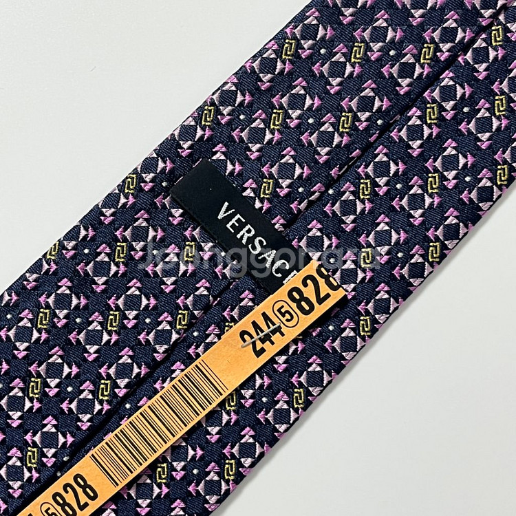 명품 베르사체 넥타이 8cm 네이비 & 퍼플 컬러--4