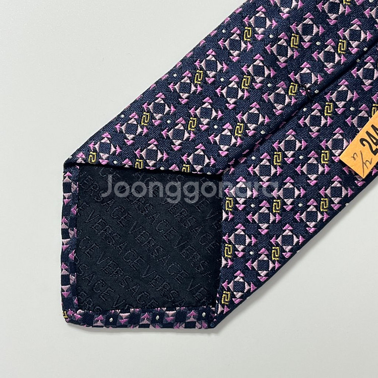 명품 베르사체 넥타이 8cm 네이비 & 퍼플 컬러--6