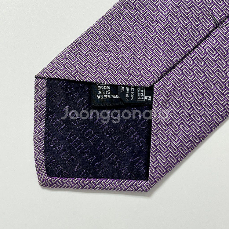 명품 베르사체 넥타이 8cm 퍼플 컬러--6