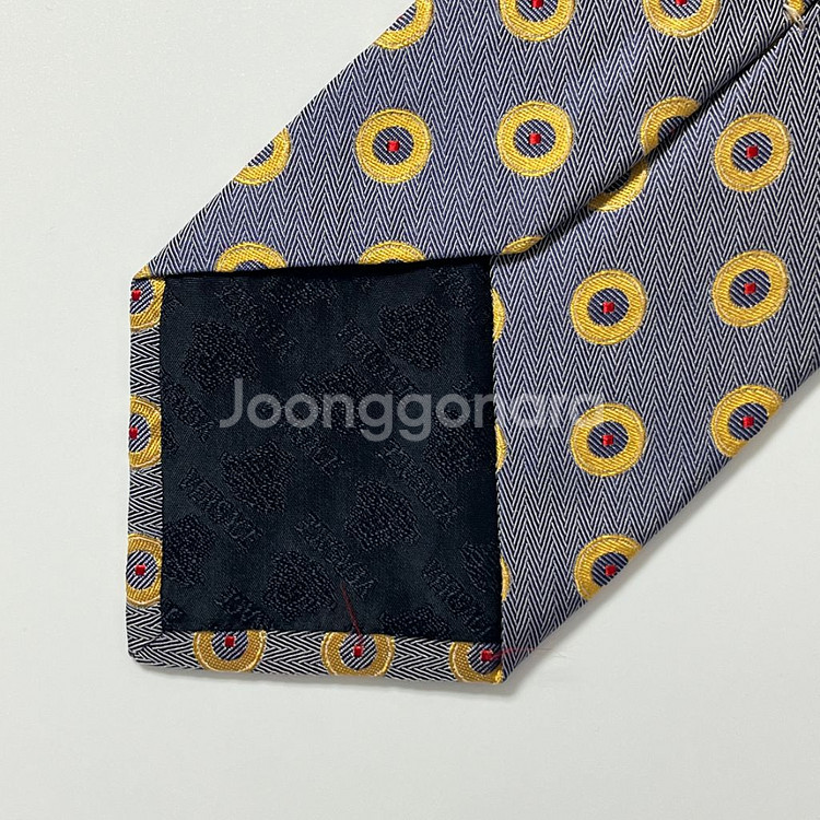 명품 베르사체 넥타이 9cm 퍼플 & 골드 메두사 로고--6