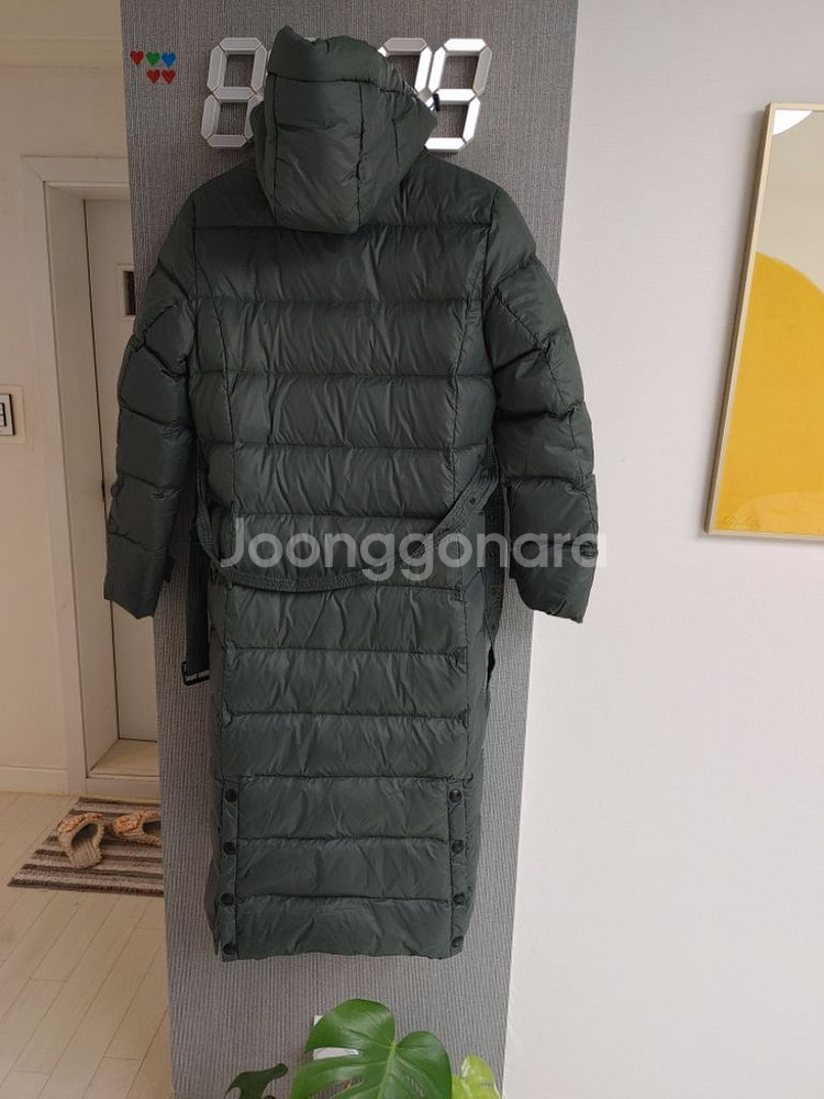 BURBERRY정품 초경량 거위털롱패딩 다크그린 폴리아--4