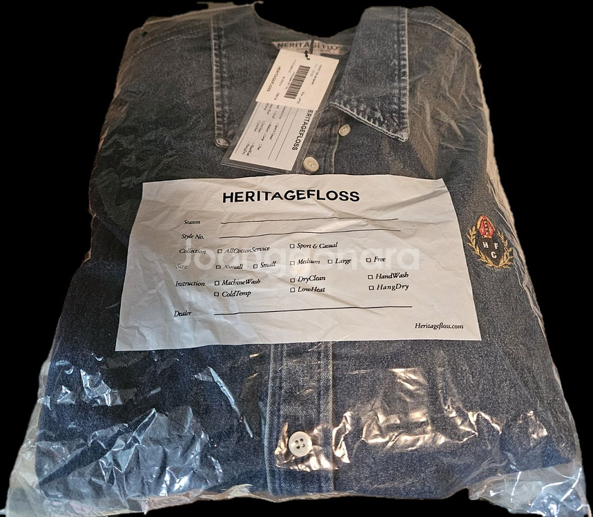 [L] 헤리티지플로스 데님 셔츠 인디고--2