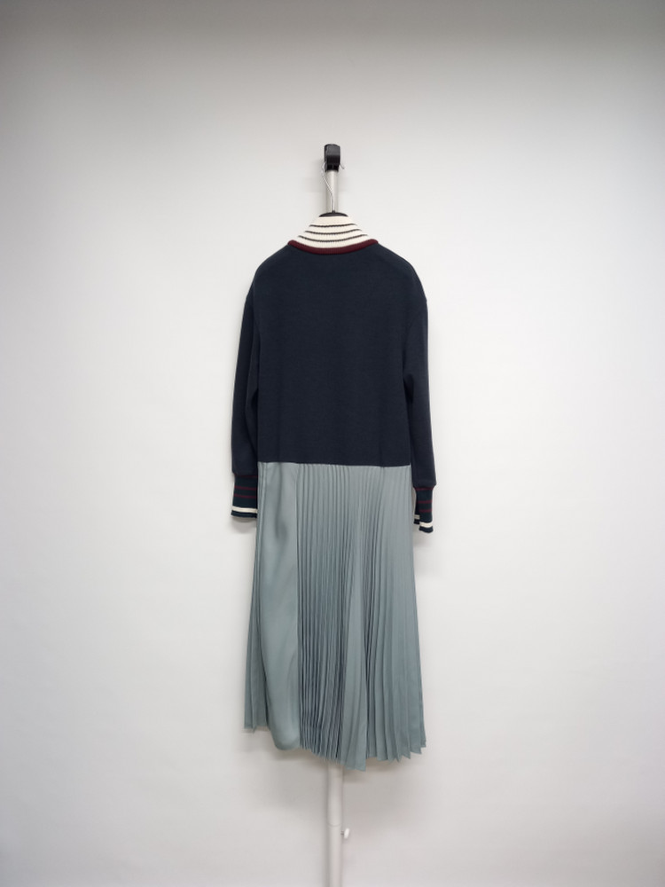 주크 ZOOC 춘추동 니트 플리츠 롱 원피스 55--1