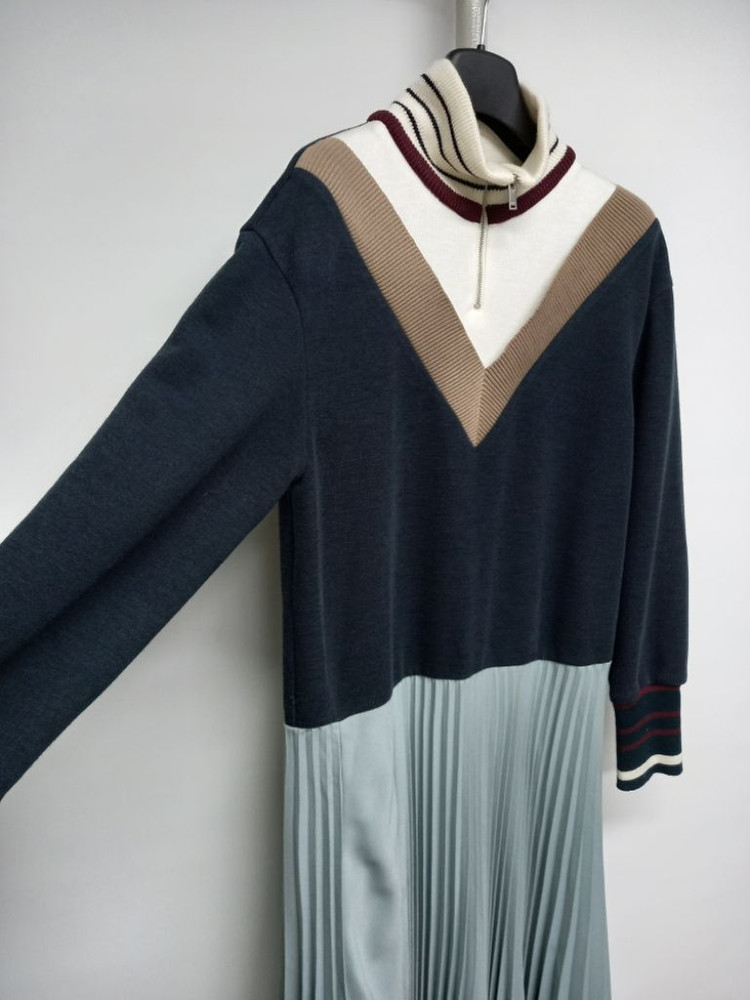 주크 ZOOC 춘추동 니트 플리츠 롱 원피스 55--3