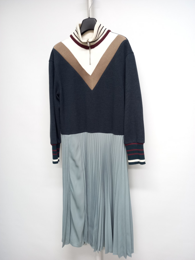 주크 ZOOC 춘추동 니트 플리츠 롱 원피스 55--2