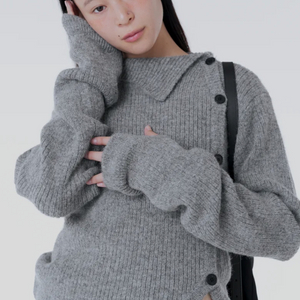 미세키서울 Side button knit GREY