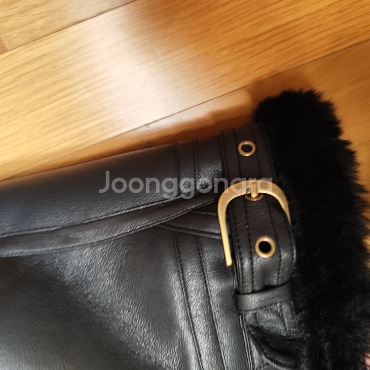 새제품 (XL) 무스탕 비건레더 양털 자켓 라이더--4
