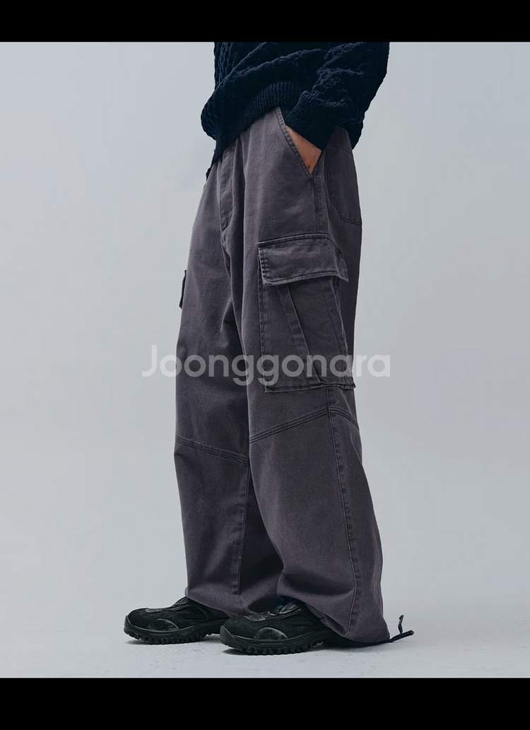 XL ) 인템포무드 너티 카고 스트링 팬츠_다크퍼플--3