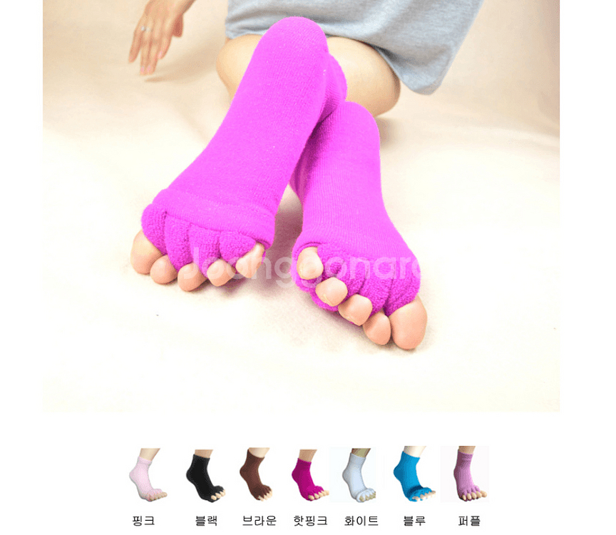 1+1 요가 필라테스 하이힐 구두 발가락스트레칭양말세트--2