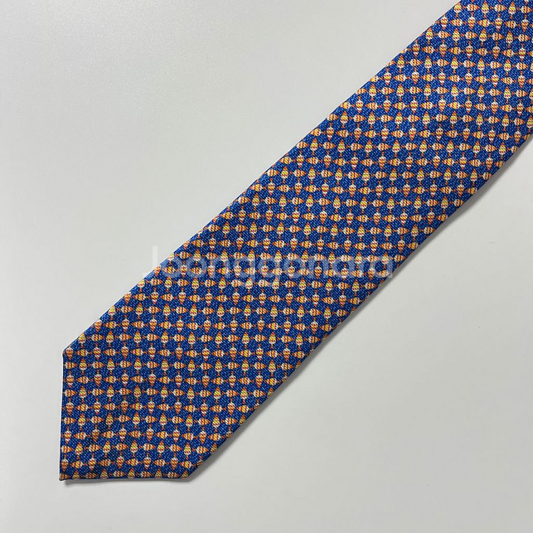 명품 불가리 넥타이 9.5cm 블루 컬러--1