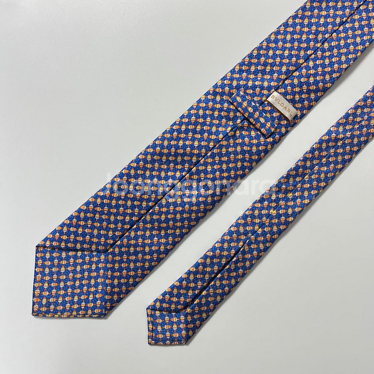 명품 불가리 넥타이 9.5cm 블루 컬러--3