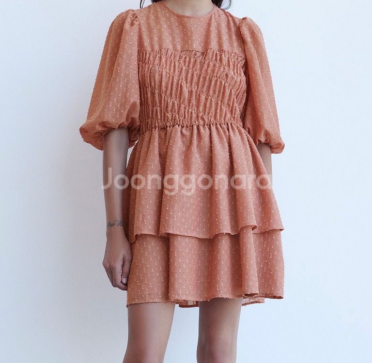 택부착) 자라 프릴 원피스--2