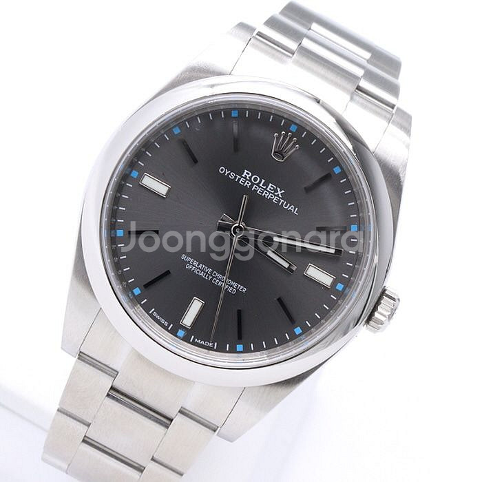 롤렉스 오이스터 퍼페추얼 39MM 다크로듐 시계--1