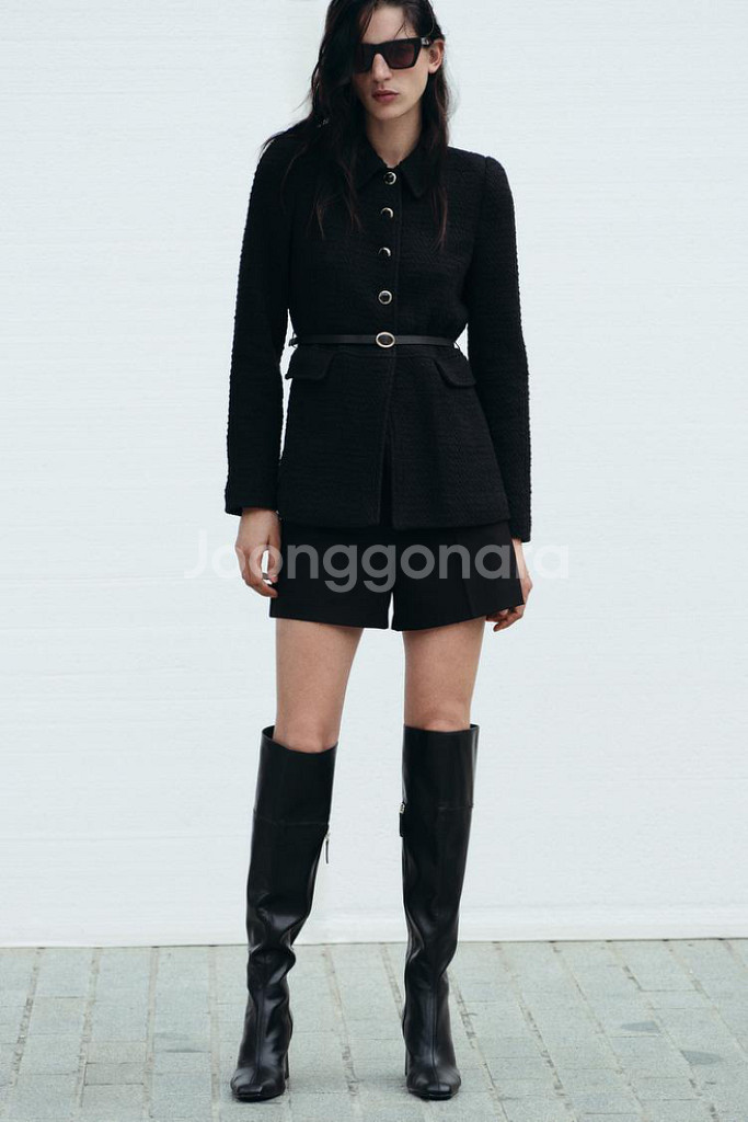 자라 벨트 스크럭처 점퍼 자켓 코트 XS zara--1