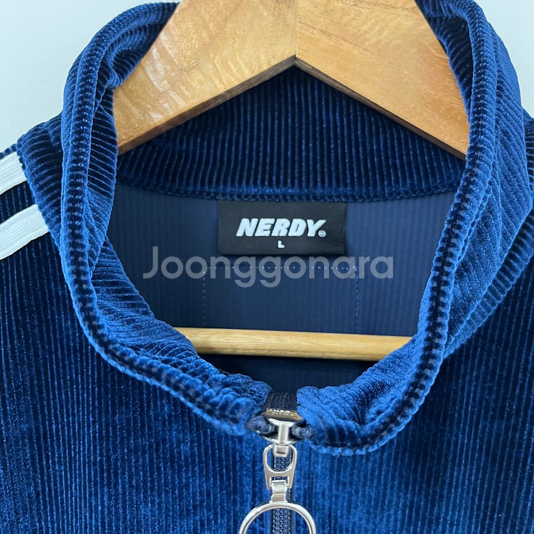 널디 코듀로이 벨벳 딥블루 트레이닝 세트--3