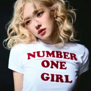 로제 팝업 넘버원걸 티셔츠 화이트 number one