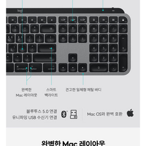 로지텍 MX KEYS for MAC 블랙 정발미개봉