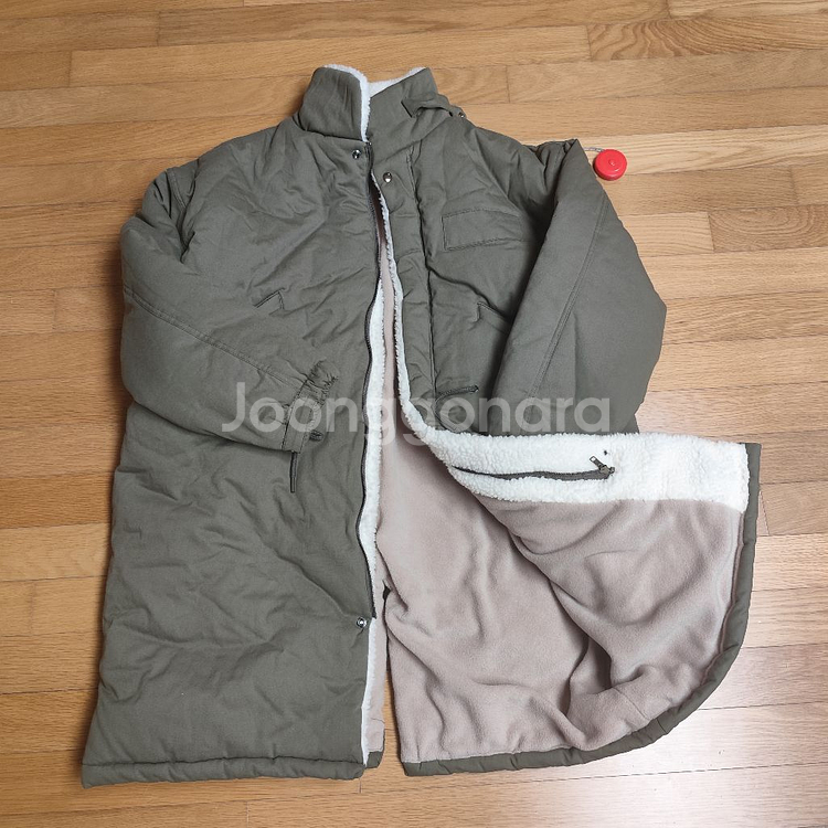 새제품 (3XL) 양털 내피 야상 개파카 카키--6