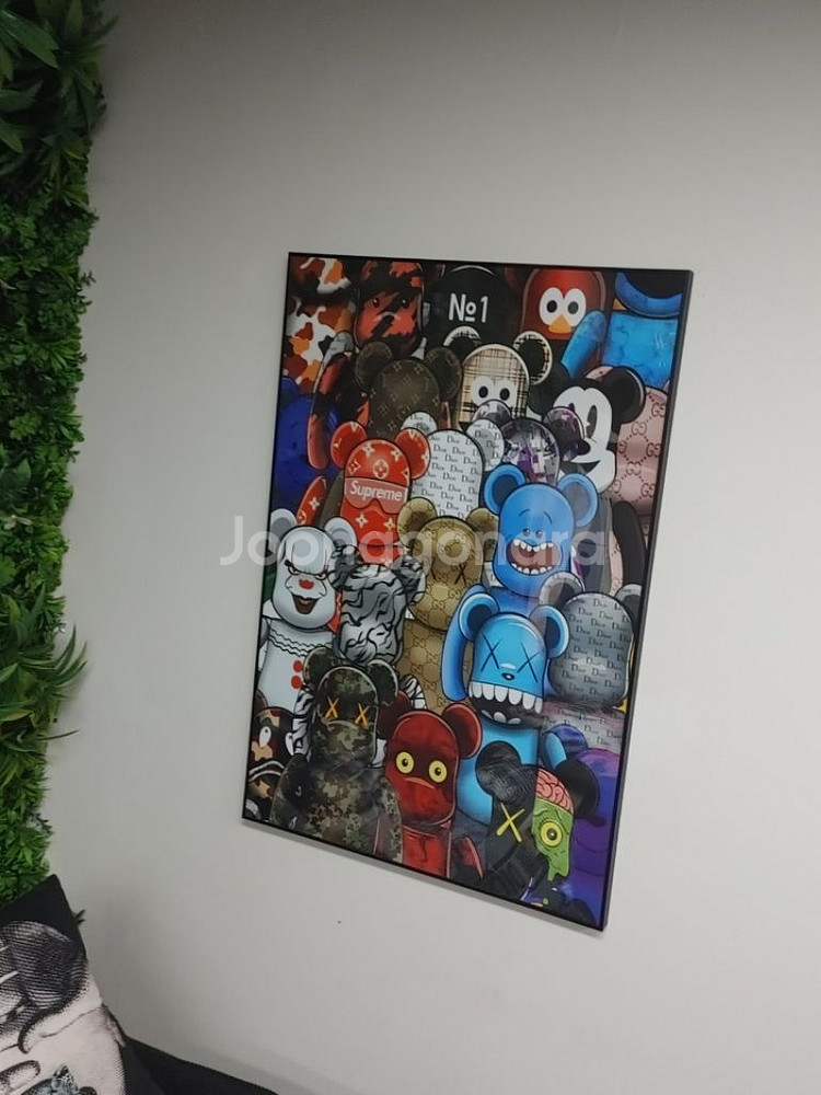 베어브릭 슈프림 피규어 대형 그림 액자 인테리어소품--2