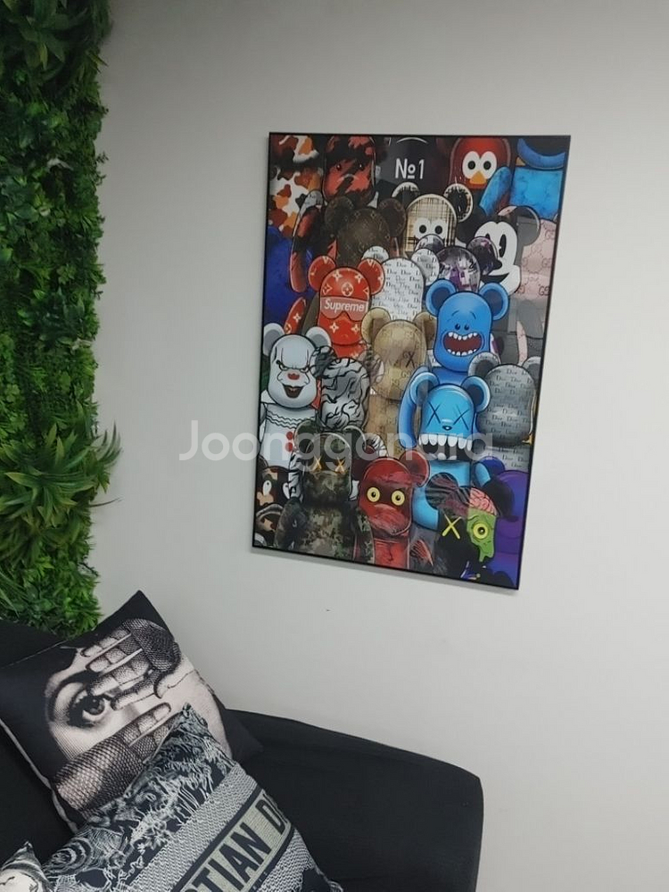 베어브릭 슈프림 피규어 대형 그림 액자 인테리어소품--4