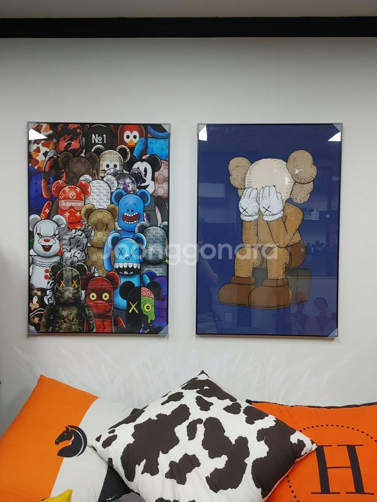 베어브릭 슈프림 피규어 대형 그림 액자 인테리어소품--7