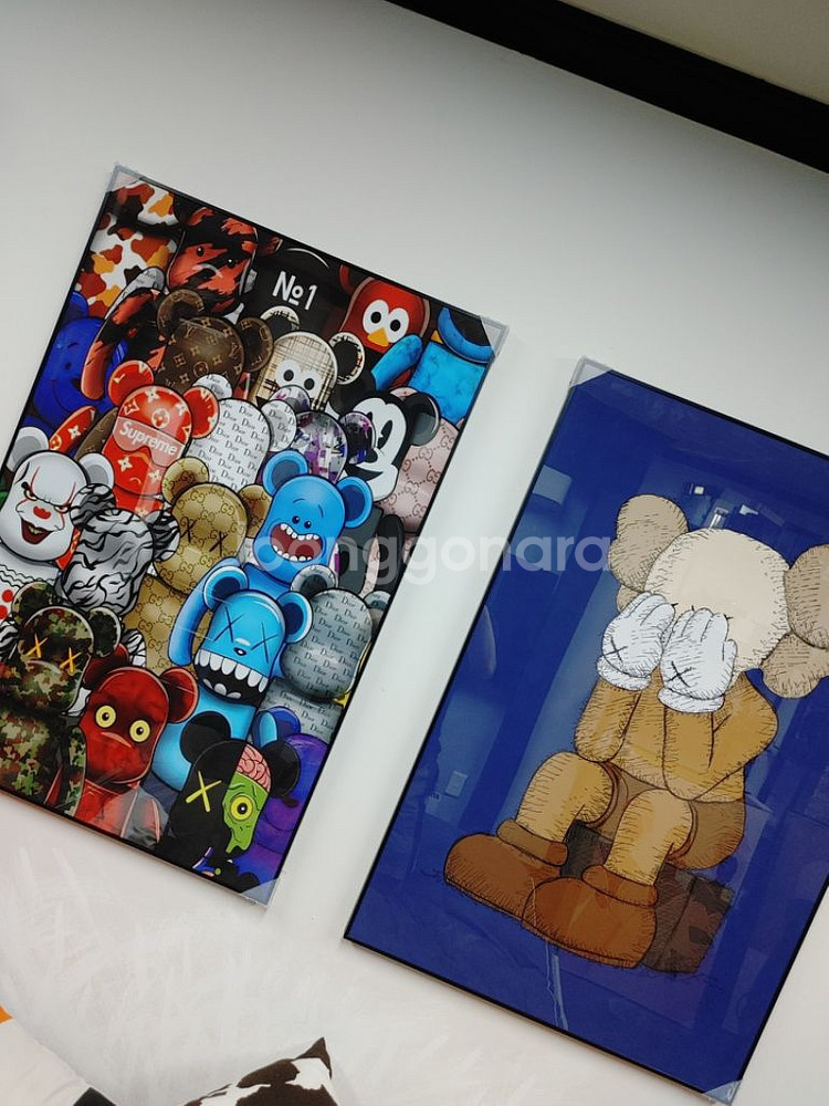 베어브릭 카우스 피규어 대형 그림 액자 인테리어소품--3