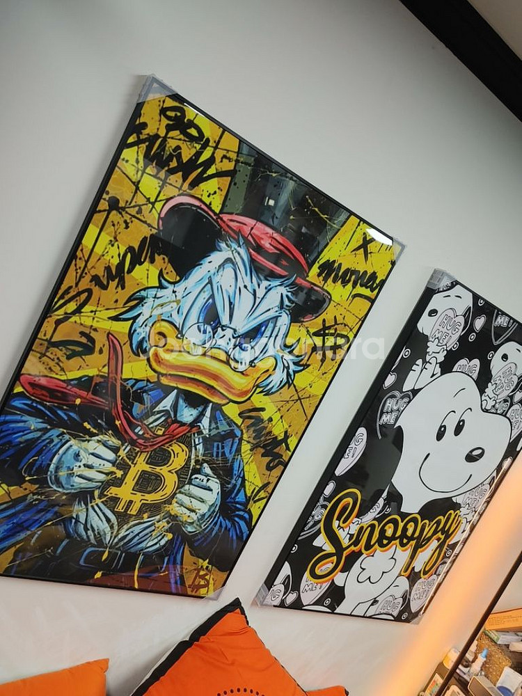 도널드덕 비트코인 스누피 대형 그림 액자 인테리어 예술--2