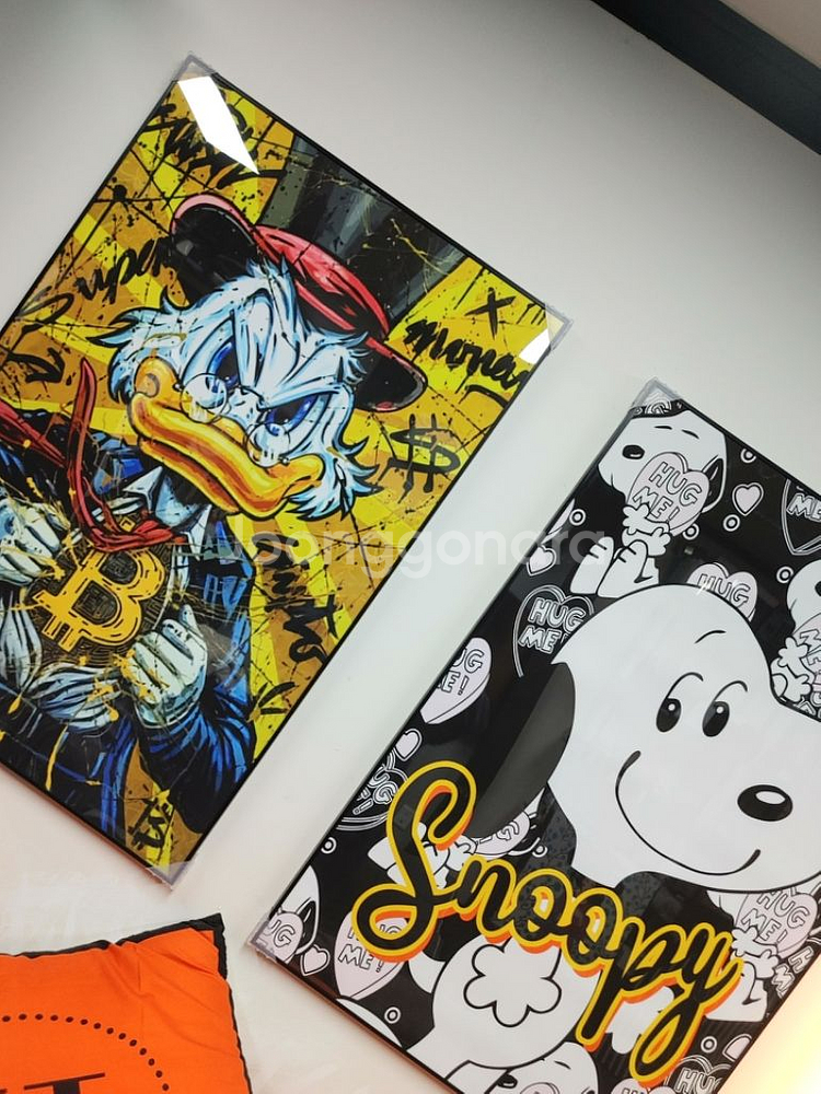 도널드덕 비트코인 스누피 대형 그림 액자 인테리어 예술--1