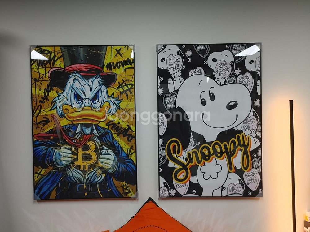 도널드덕 비트코인 스누피 대형 그림 액자 인테리어 예술--4