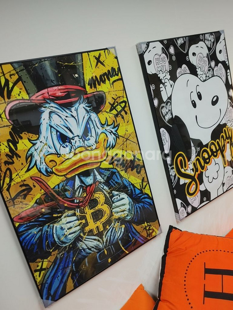 도널드덕 비트코인 스누피 대형 그림 액자 인테리어 예술--3