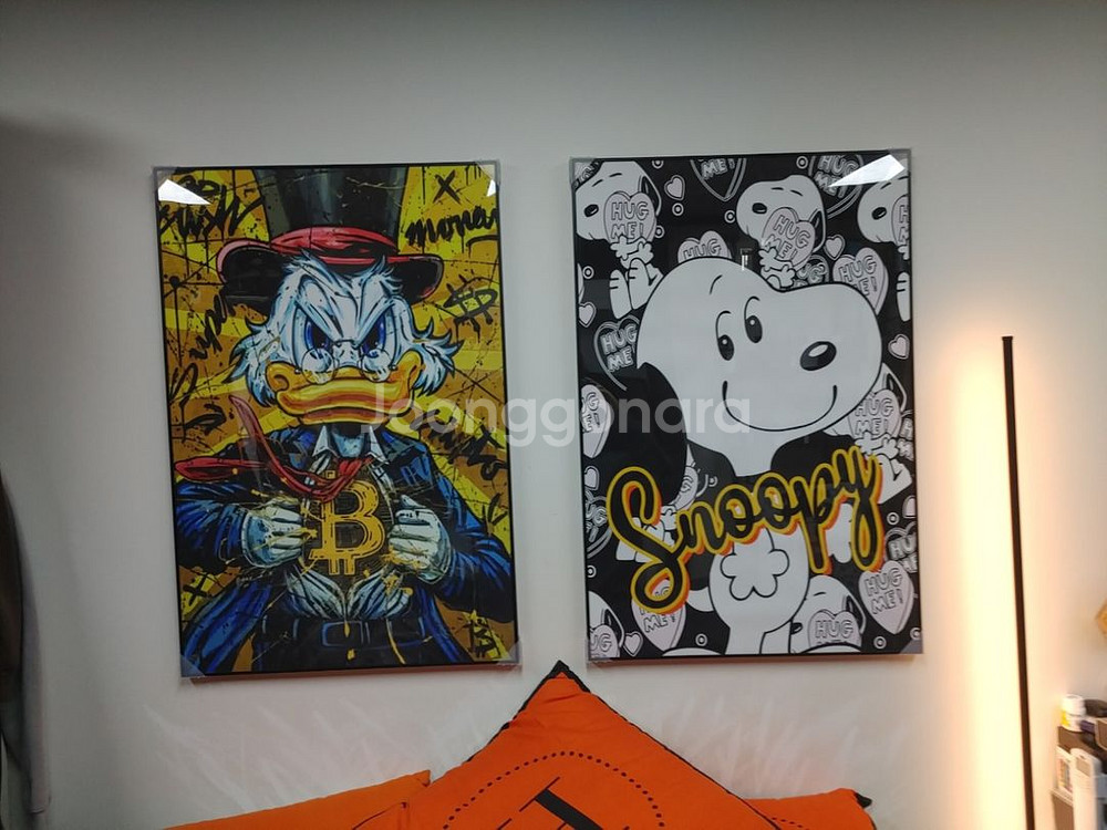 도널드덕 비트코인 스누피 대형 그림 액자 인테리어 예술--5