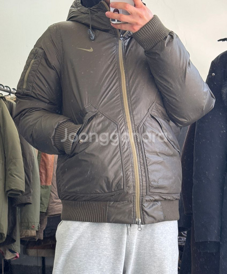 나이키 덕 다운 후드 숏 푸퍼 패딩--3