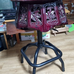 골동원목12각조각소반
