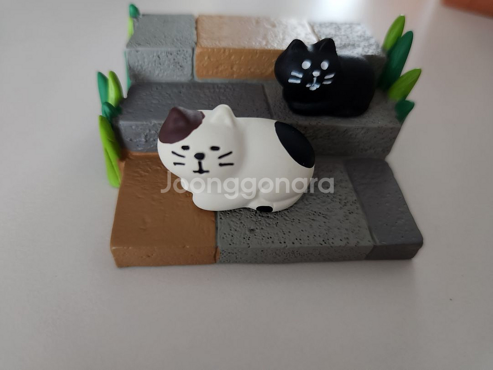 고양이 계단 장식품 냥이 메모꽂이 명함꽂이--0