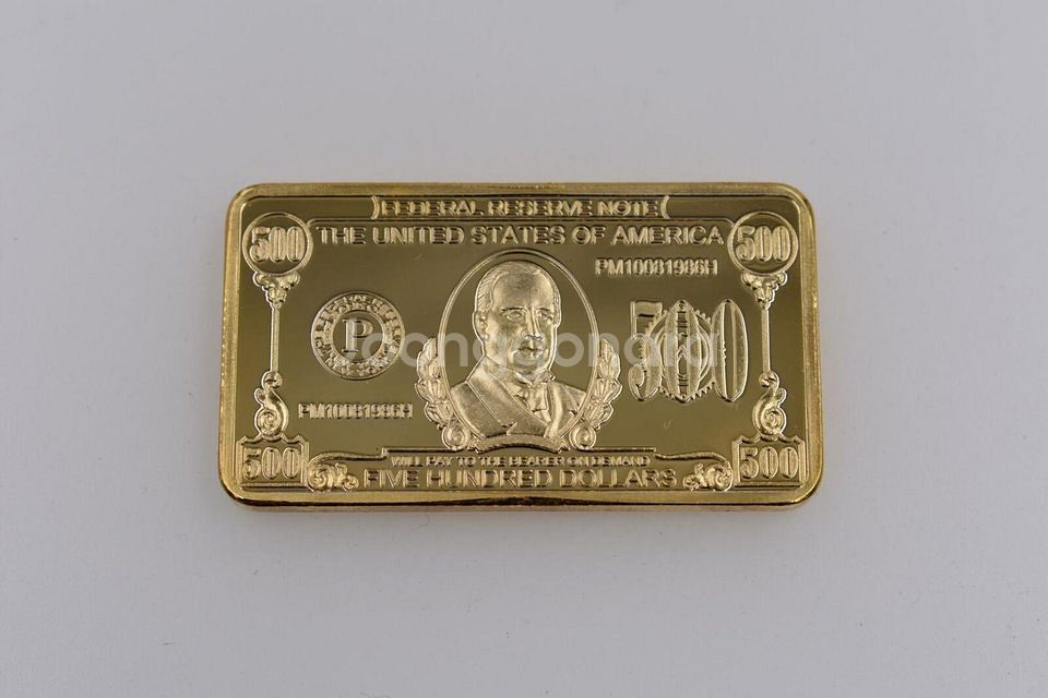 새 24K 1918년 500달러 GP 1온스 골드바--0