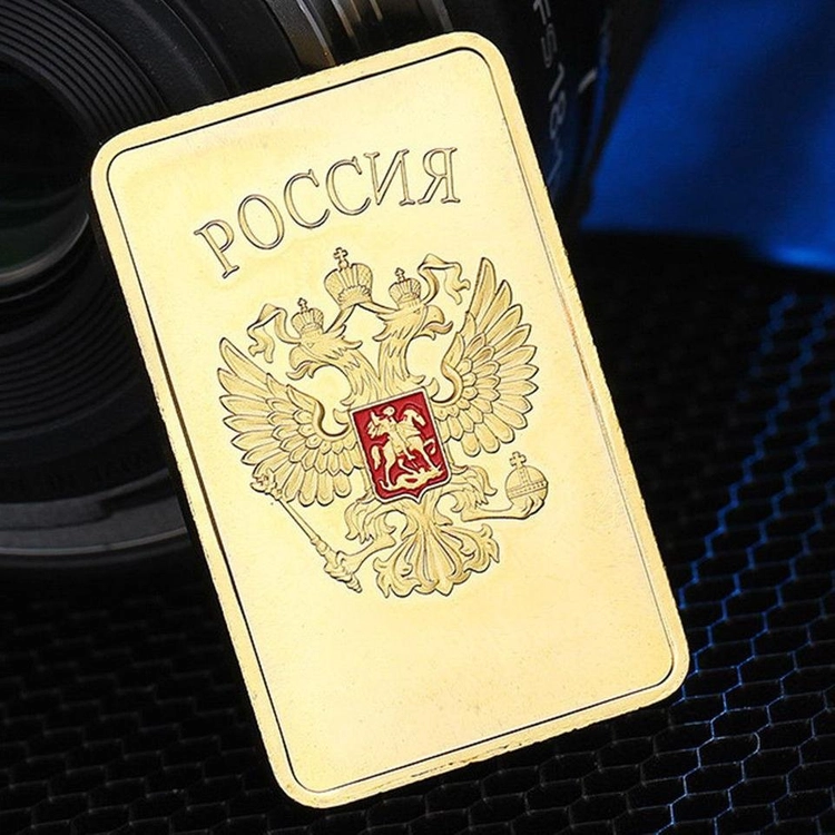 새 24K 도금 러시아 CCCP 골드바 황금 기념주화 금괴 모형 소련 USSR 기념품 수집용 컬렉션 전시 장식 취미 이미지
