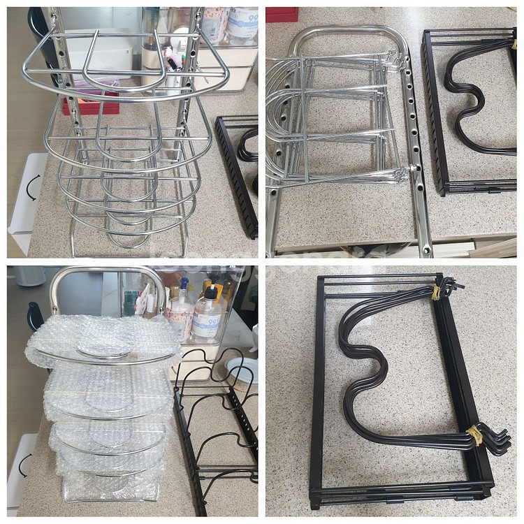 주방 후라이팬 냄비 정리대 길이 조절가능 거치대--0