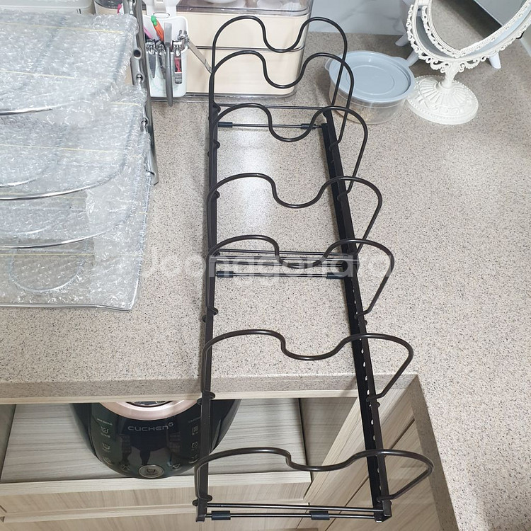 주방 후라이팬 냄비 정리대 길이 조절가능 거치대--3