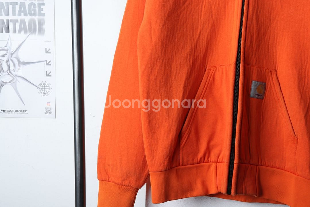 (L) 칼하트 집업 바람막이 점퍼자켓 작은오염 오렌지--3