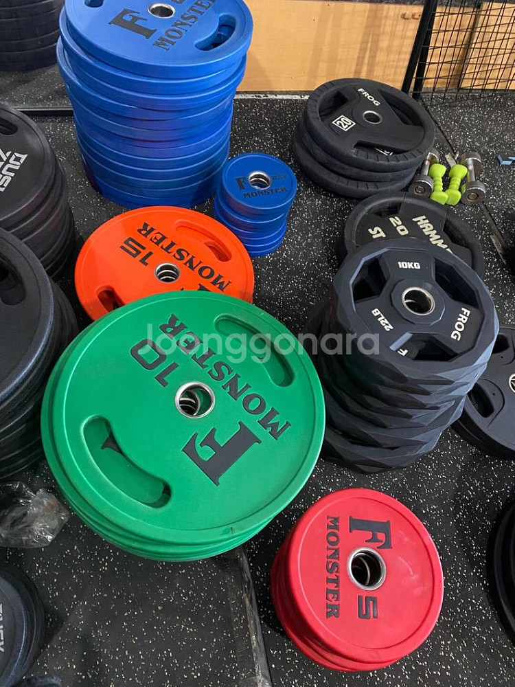 홈짐 에프몬스터 칼라 우레탄 원판 중량원판 판매--0