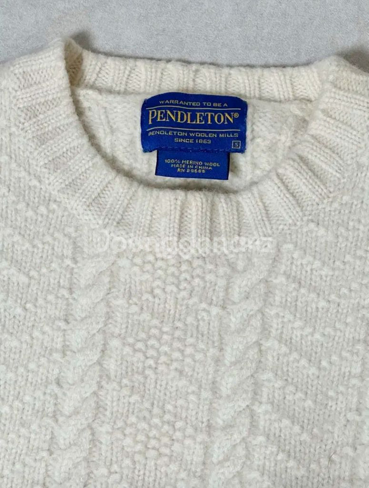 Pendleton(펜들턴) 아이보리 피셔맨 니트 풀오버--3